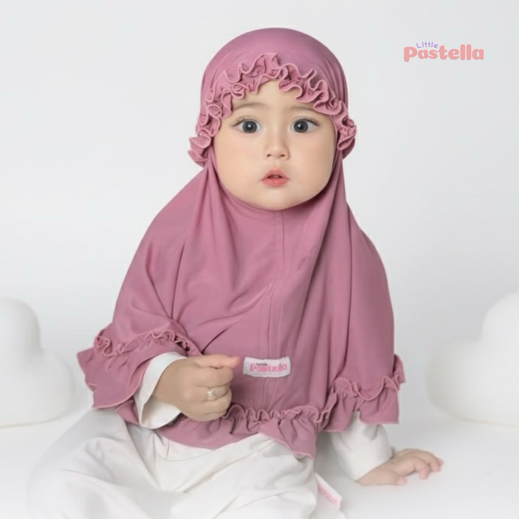 Little Pastella - Hijab Kriwil Newborn | Hijab Bayi Baru Lahir | Hijab bahan Lycra
