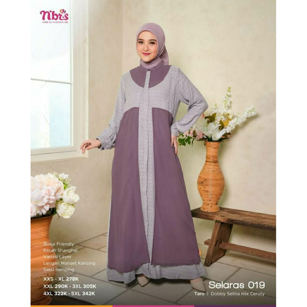 SELARAS 019 GAMIS NIBRAS TERBARU/ GAMIS WANITA/ GAMIS REMAJA/ FASHION MUSLIMAH/ GAMIS DAILY/ GAMIS S