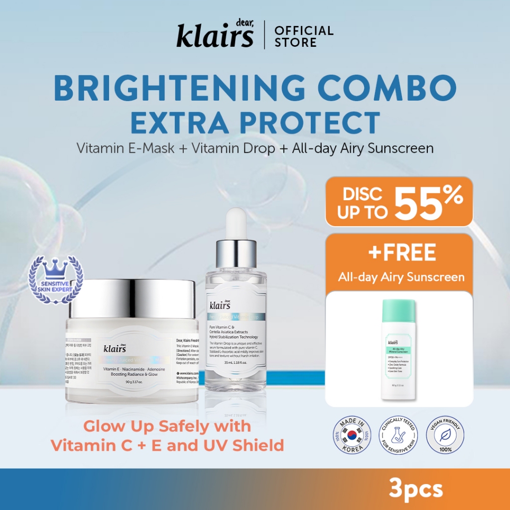 Brightening Combo Free Sunscreen - Vitamin C + Vitamin E + FREE Sunscreen