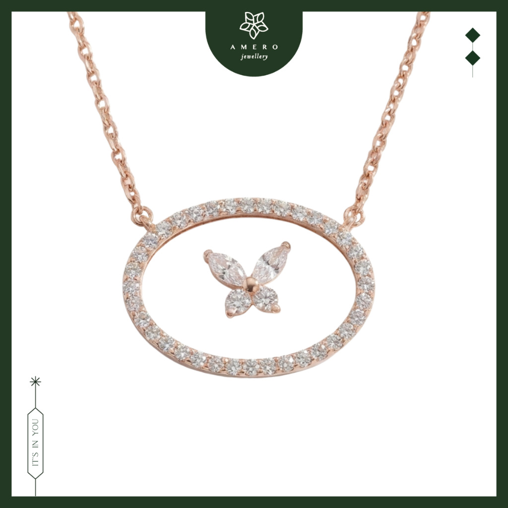 Kalung Emas Rose Gold 17K Leora LN-22 Amero Jewellery