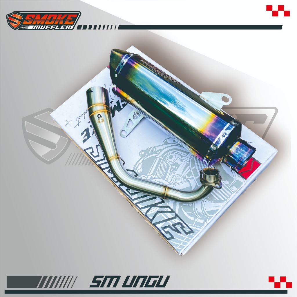 Knalpot Racing Xmax 250 dan Xmax 300 Tipe SM Logo Emblem Smoke Muffler