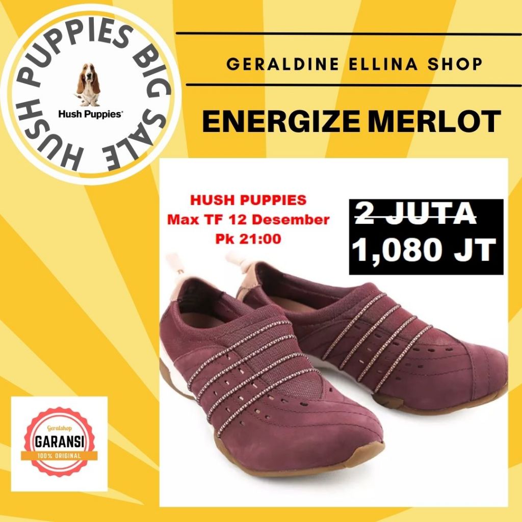 Sepatu sneakers wanita Hush puppies Original Seri ENERGIZE