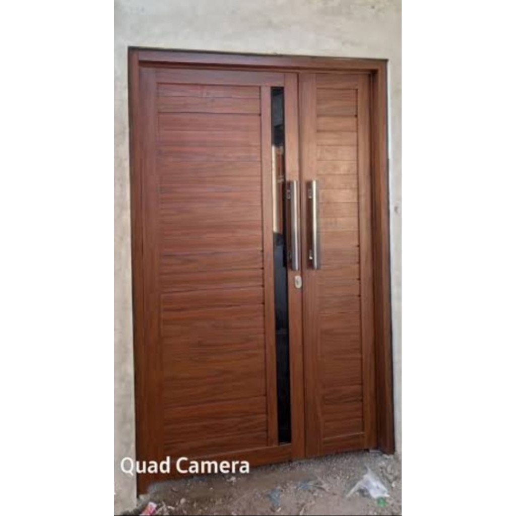 1SET PINTU UTAMA SERAT KAYU ALUMUNIUM+KUSEN 3 inchi BISA COSTUM UKURAN ( SUDAH TERMASUK PACKING KAYU