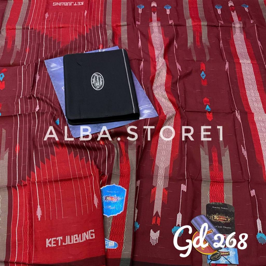 [MOTIF BARU] Sarung Ketjubung Style SGD Gold Songket Gunungan Dobi Jahit Tengah Dapat Paperbag