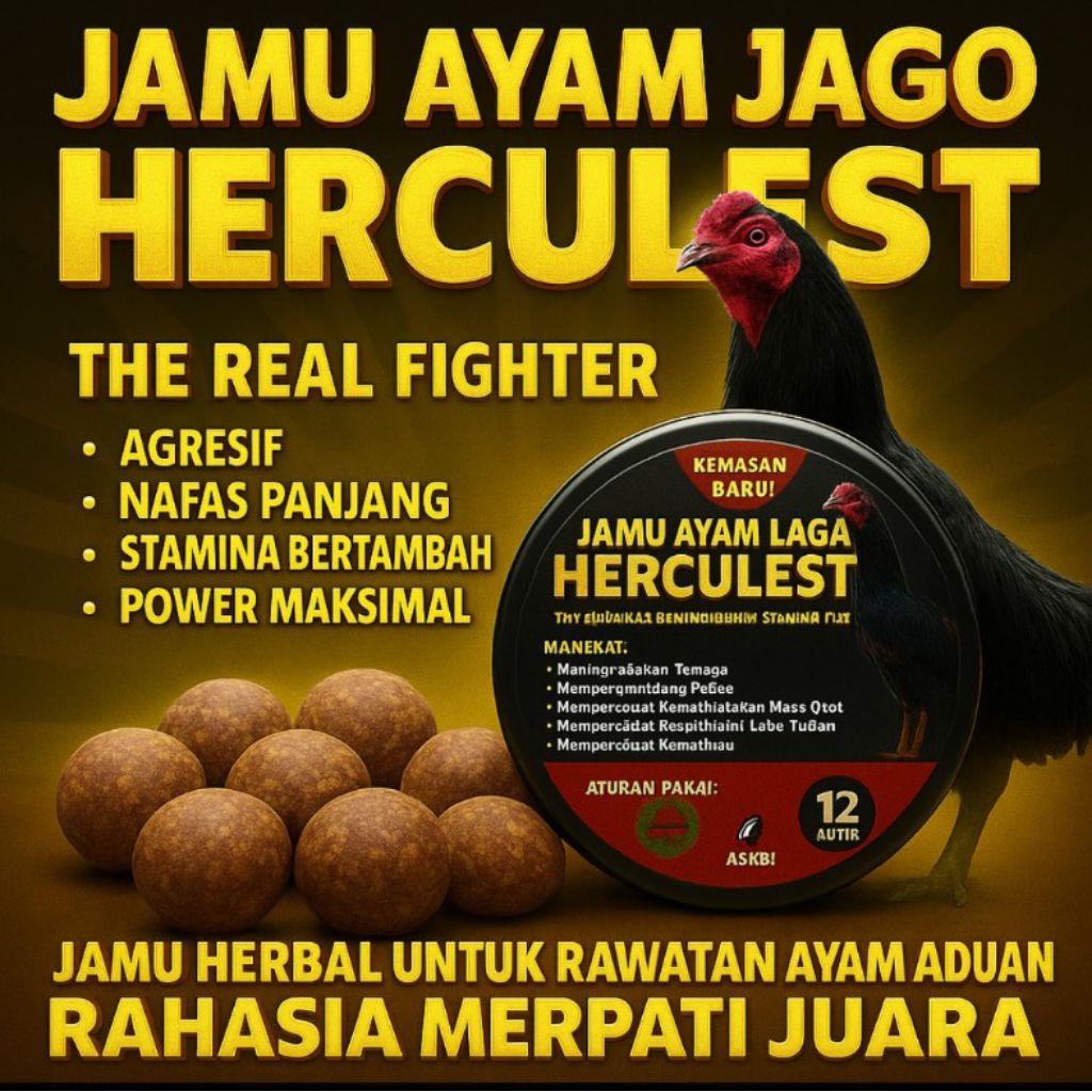 JAMU JAGO HERCULEST JAMU AYAM JAGO HERCULEST JAMU HERBAL UNTUK PERAWATAN AYAM ADUAN