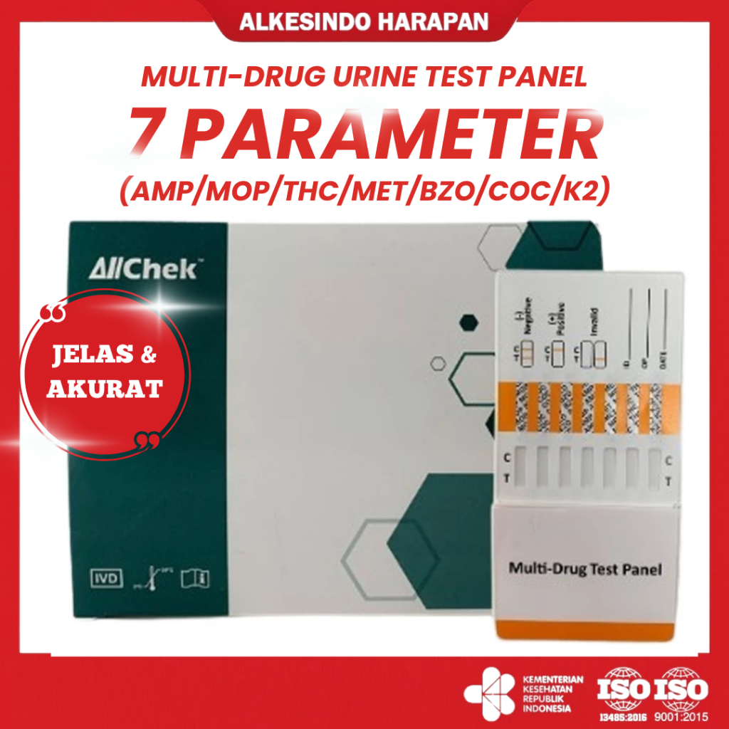 Allchek Multi Drug Test 7 Parameter K2 – Tes Narkoba Urine Isi 25