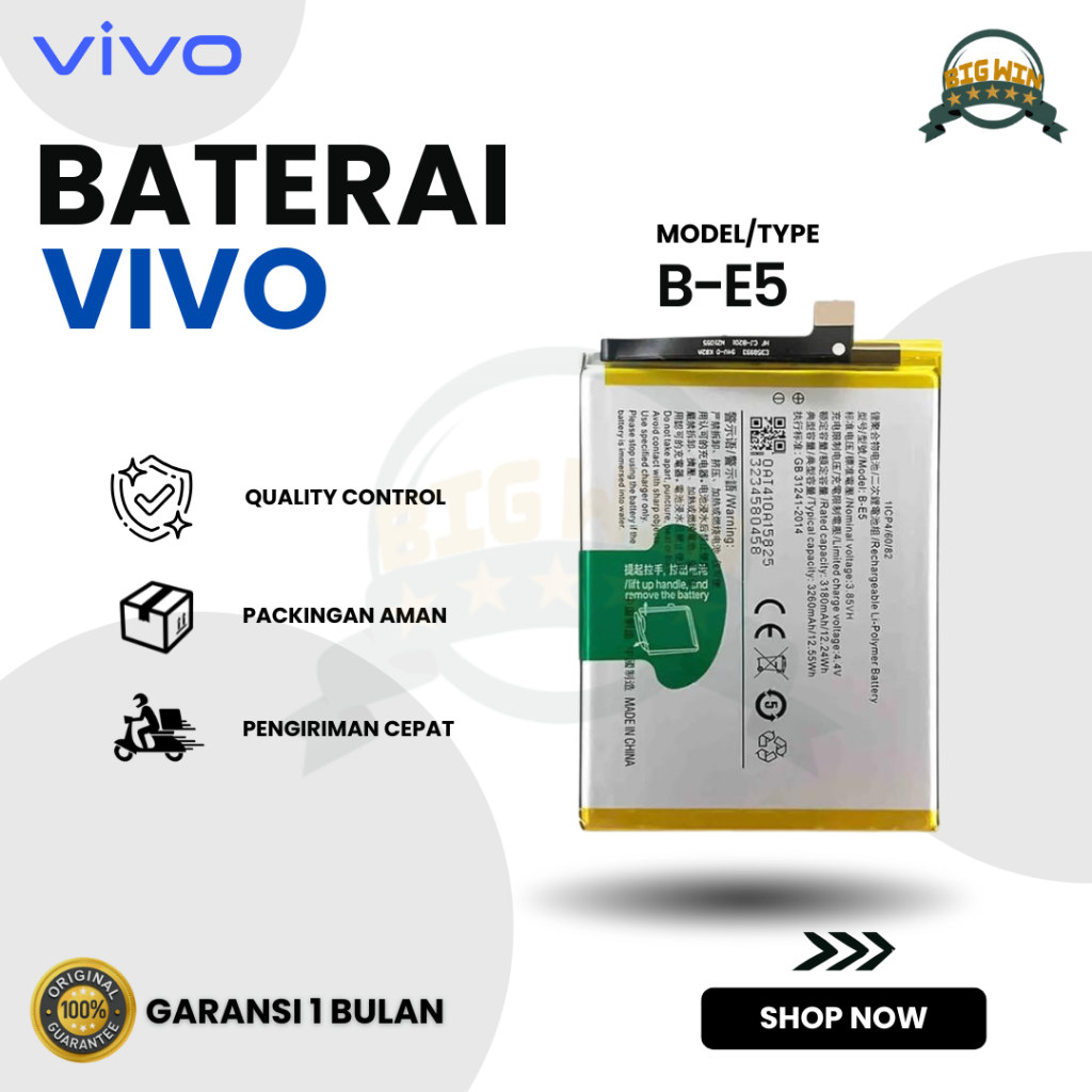 BATERAI BATTERY B-E5 VIVO Y83 / Y81 DOUBLE [IC POWER] ORIGINAL