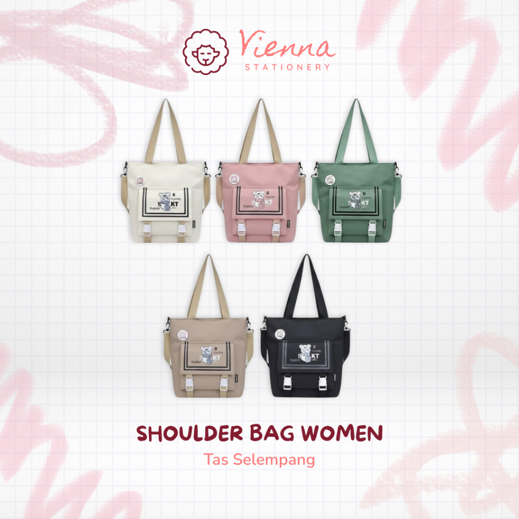 Tas Selempang Wanita Sekolah Kuliah Totebag Sling Bag Korean Style Aesthetic Lucu Free Sticker