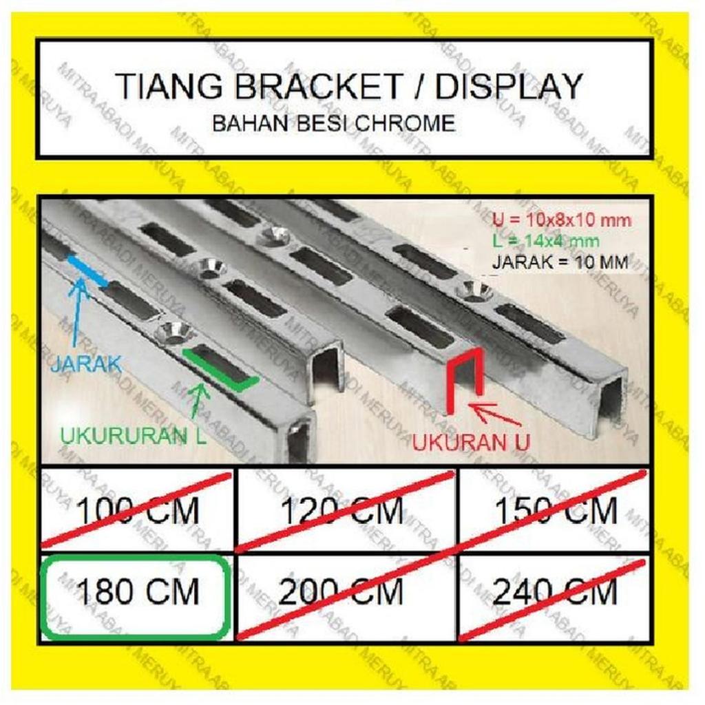 Tiang Bracket 180 cm Rel Bracket Tiang Rel Breket Display