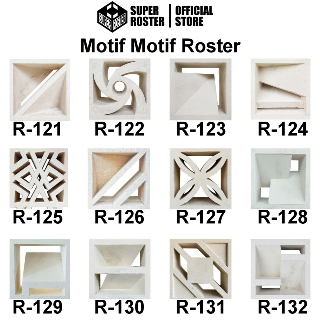 Roster Beton Lubang Angin Minimalis Ukuran 20 x 20 x 10 motif R-121 -  R-132