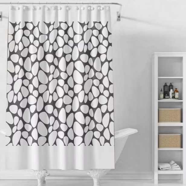 Tirai Shower Kamar Mandi Anti Air Tebal  PEVA 180cm TIANG TIRAI KAMAR MANDI Premium Murah