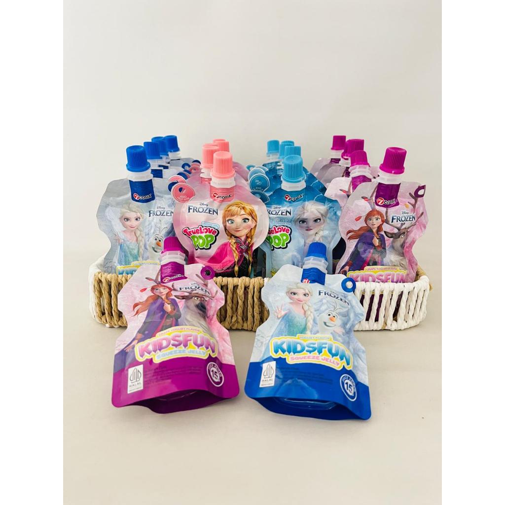 7COSIA Disney Frozen Squeeze Jelly Yogurt True Love Pop Enak Rasa Buah Asli