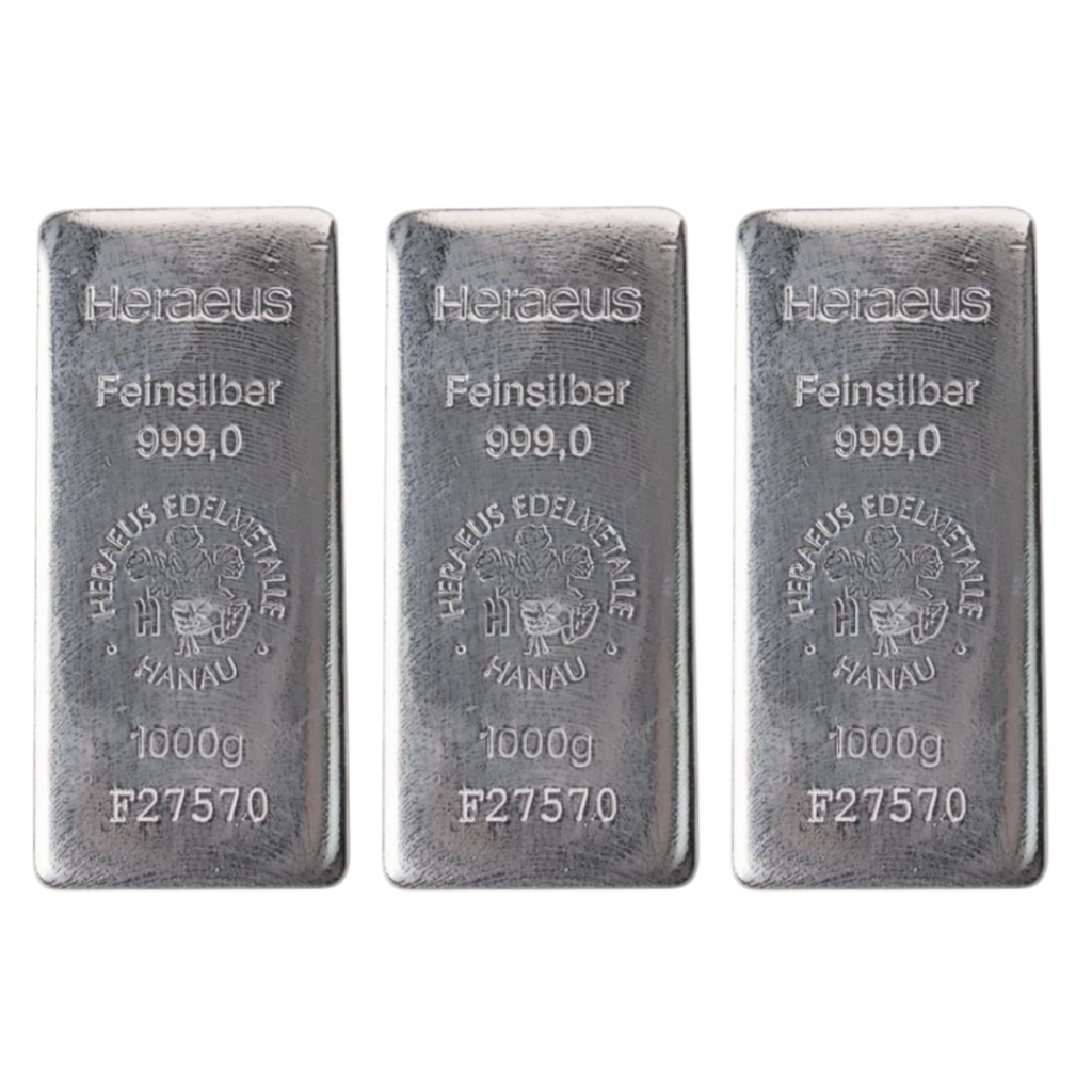 Perak Batangan Silver Bar Heraeus Hanau Precious Metals 99.99% 1Kg 1000gr