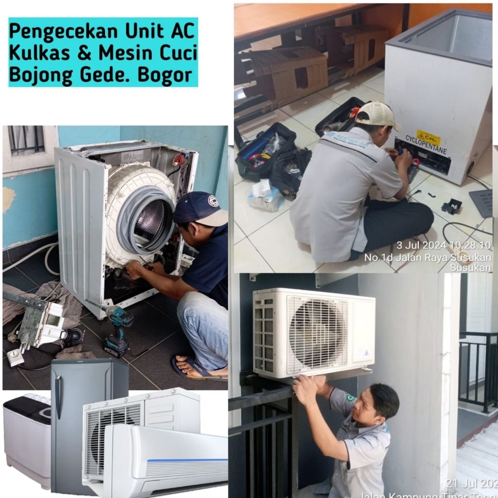 Jasa Pengecekan / Diagnosa AC, Kulkas & Mesin Cuci | Bojong Gede Bogor