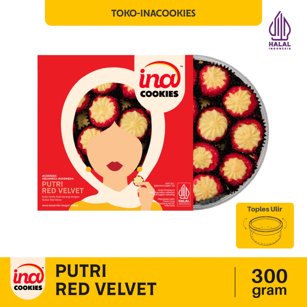Putri Red Velvet - Kue Kering Premium Toples Reguler by Ina Cookies
