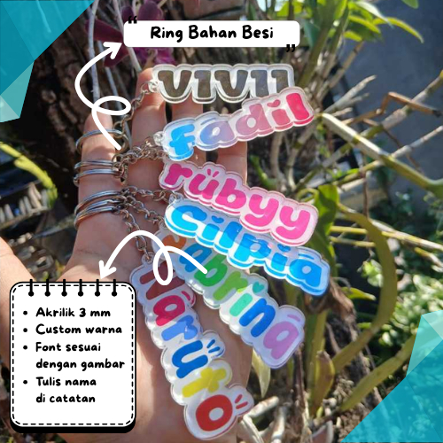 gantungan kunci akrilik / gantungan akrilik custom nama / gantungan kunci nama