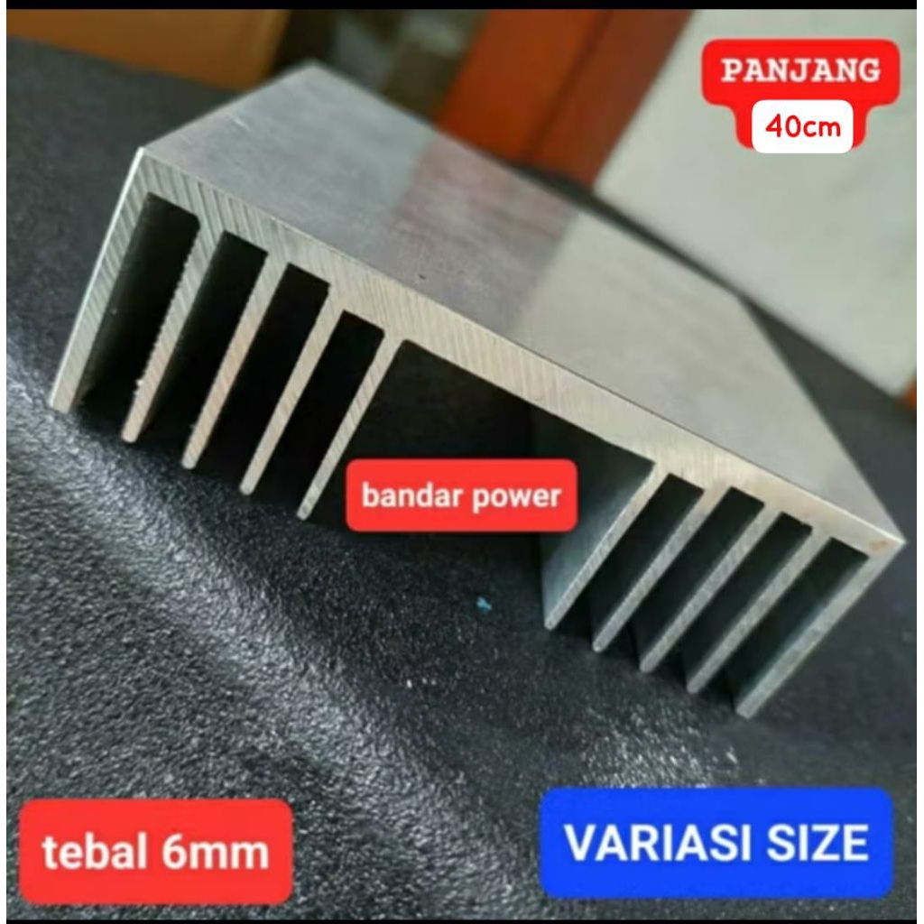 Heatsink / Pendingin 40cm 8 Sirip Tebal 6mm BANDAR POWER