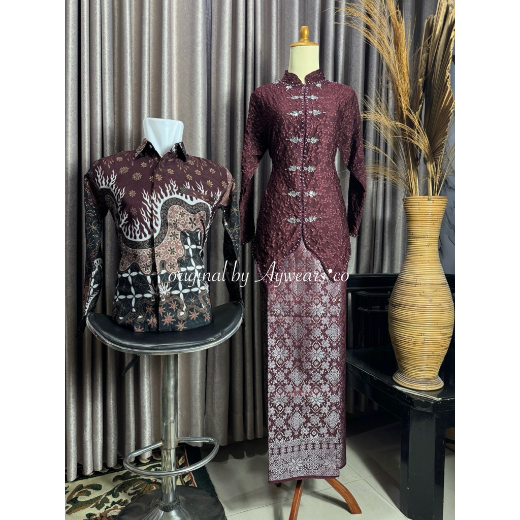 aywears• Set couple Kebaya Maura Seragaman Dan kemeja batik pasangan