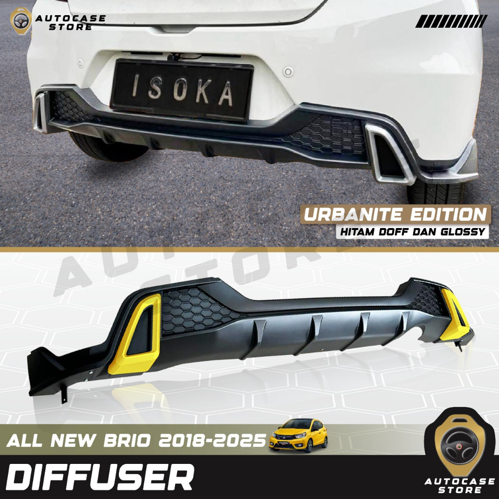 DIFFUSER URBANITE ALL NEW BRIO 2018–2024 UP HITAM DOFF / HITAM GLOSSY – AKSESORIS MOBIL SPORTY