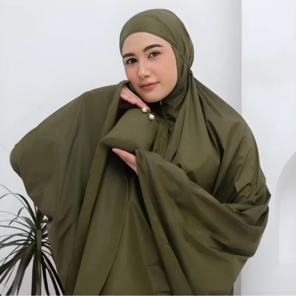 mukena travel dewasa bahan parasut halus adem