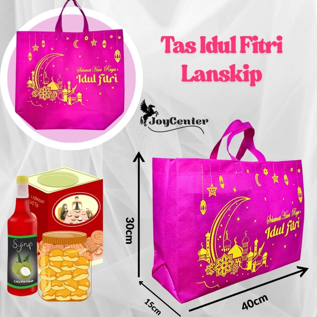 Tas Idul Fitri JUMBO LANDSCAPE / Tas Hampers Lebaran / Tas Parcel Lebaran (1 Lusin / 12pcs)