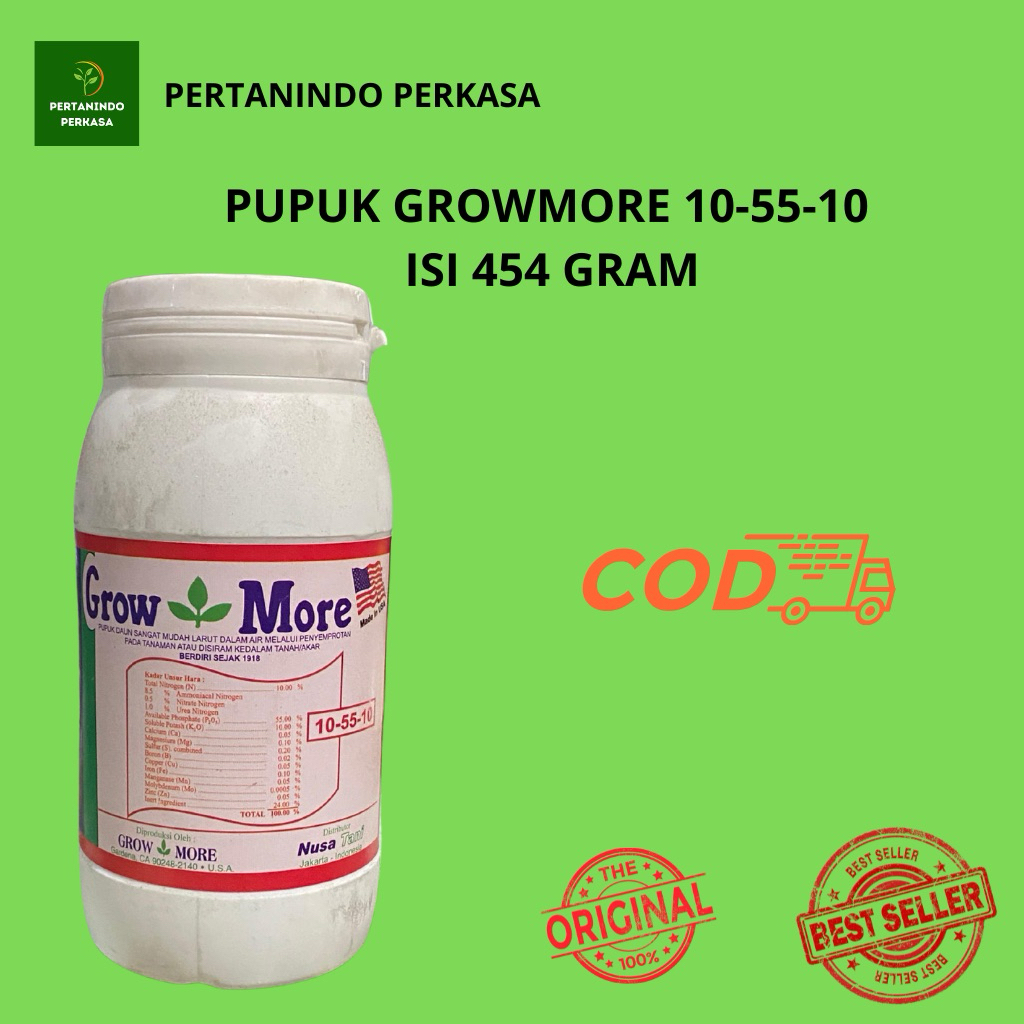 Pupuk growmore 10 55 10 isi 454 gram pupuk daun bunga dan buah