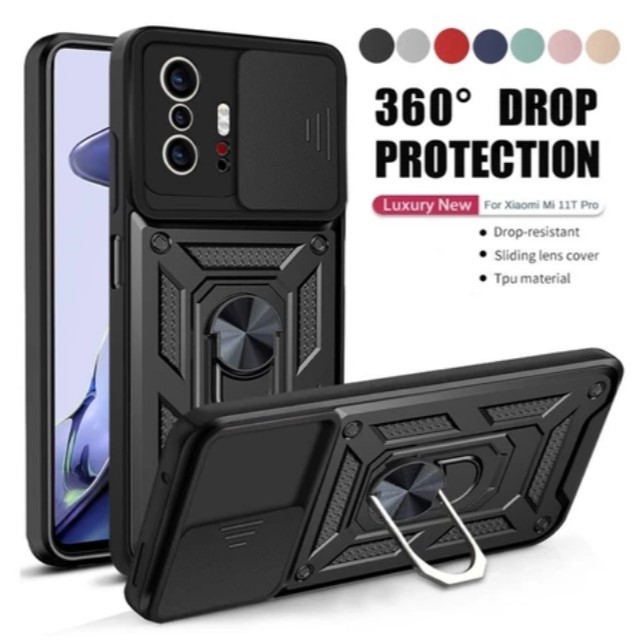 Hard Case [ VIVO Y21D/Y19S/Y91C/V50 Lite/V40 Lite ] CASING ARMOR TRANSFORMER RING STAND SLIDE CAMERA