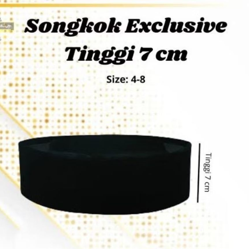 Peci Hitam Pendek Songkok Hitam Pendek 5 pcs