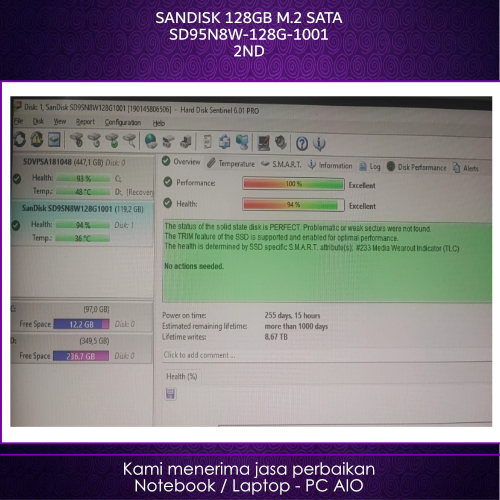 SSD SANDISK M2 2280 SATA / M.2 SATA/ M2SATA 128GB 2nd