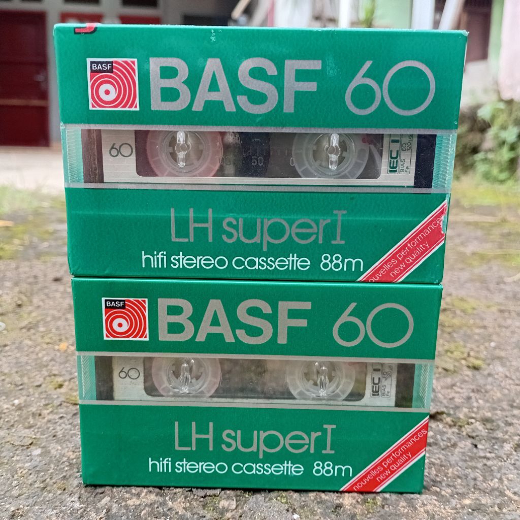 Kaset Kosong BASF LH super I 60 Type I (1983) Blank Cassette Tape Made in West Germany Segel Nos