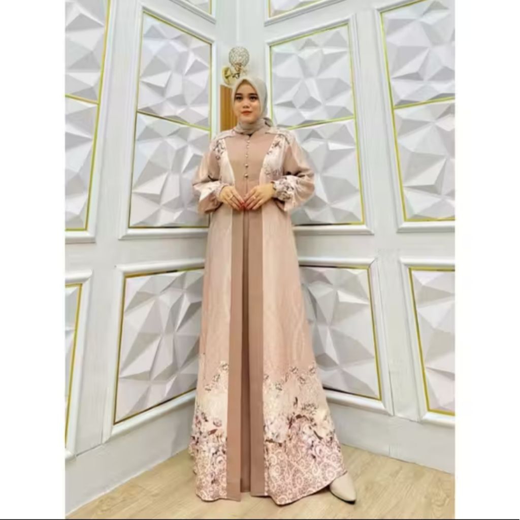DRESS LALUNA, DRESS TERBARU VIRAL, DRESS MOTIF KEMBANG,DRESS LEBARAN, GAMIS PESTA