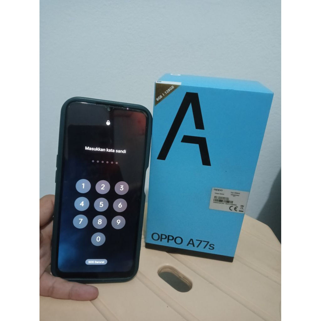 Oppo A77s ram 8+4gb / 128gb / kelengkapan hp , dus