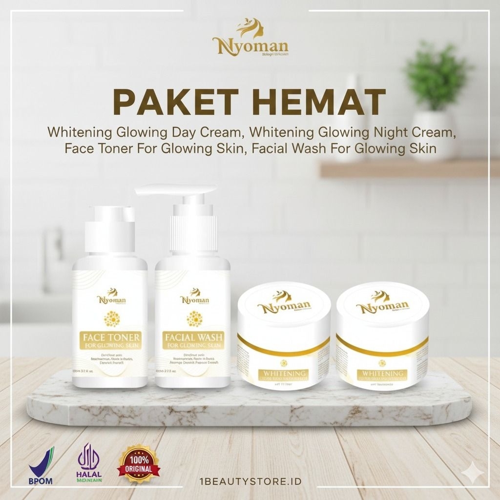 Paket Hemat Nyoman Beauty Skincare Original BPOM | Atasi Wajah Kusam & Cerahkan Wajah Glowing