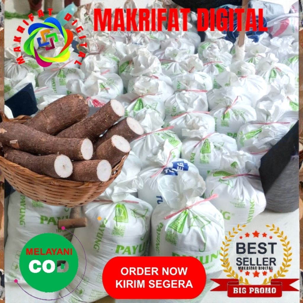 MAKRIFATDIGITAL Paket 15 Kg AMPAS SINGKONG ONGGOK GAMBLONG Penggemuk Ternak Unggas Karbohidrat Alami
