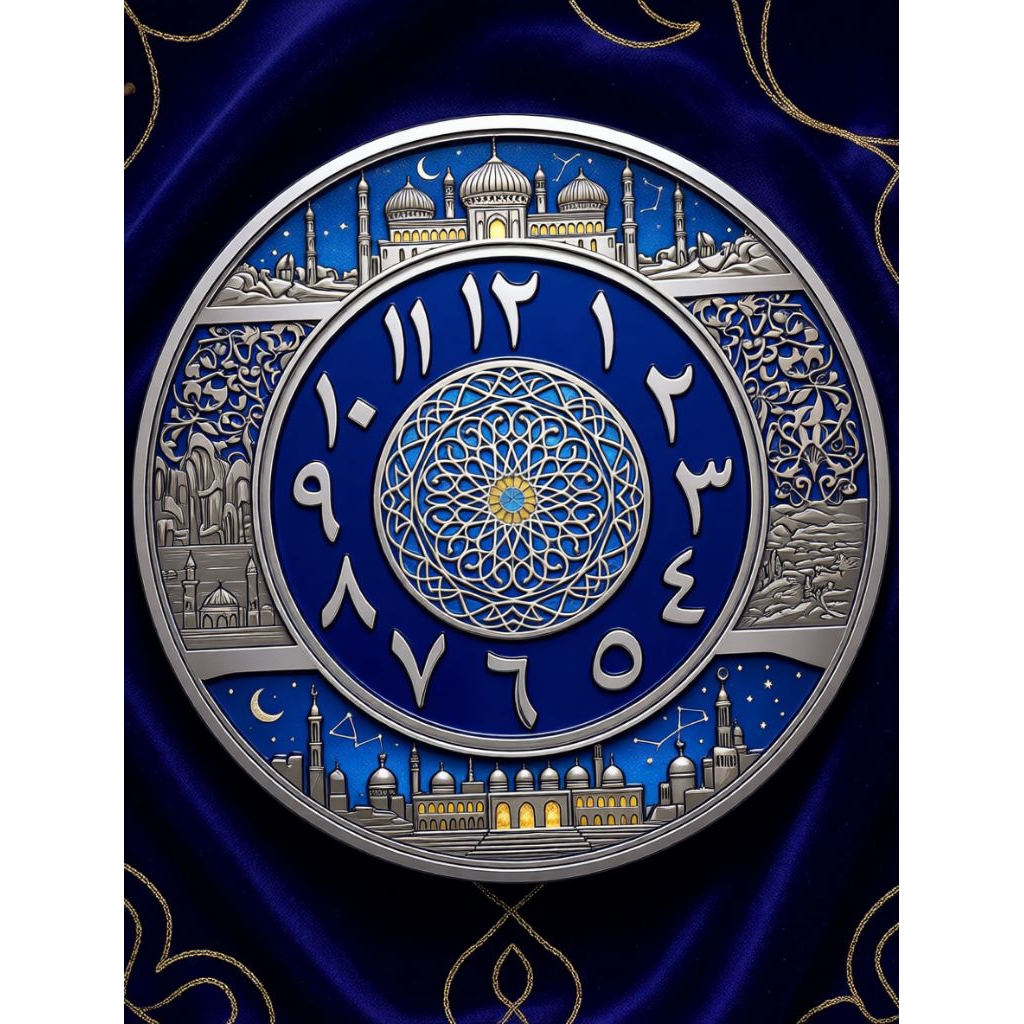 007- Bekground kertas jam dinding arab 30cm