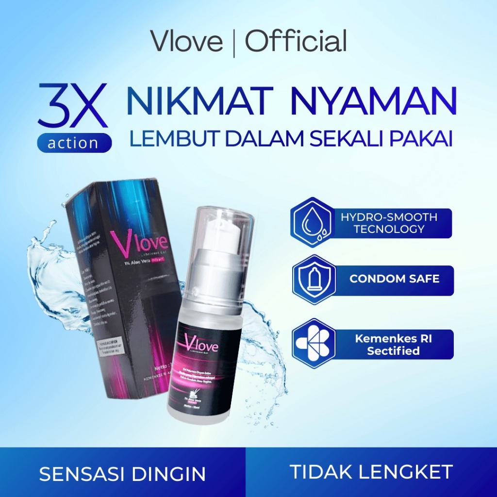 Vlove Gel Pelumas Pria dan Wanita Bantu Tahan Lama BPOM Kemenkes RI