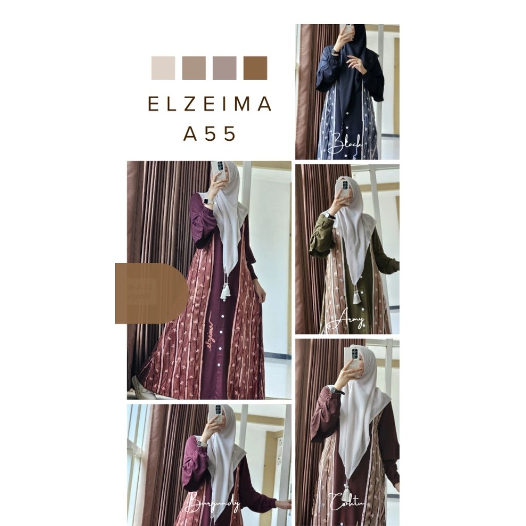 NEW LAUNCHING BY ELZEIMA KODE A55 GAMIS TWILL klok A TWILL ORI