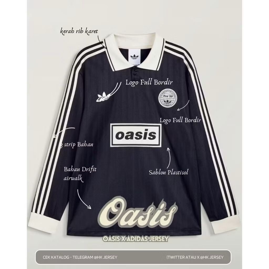 Jersey Adidas X Oasis Tour Jacquard Long Sleeve Black