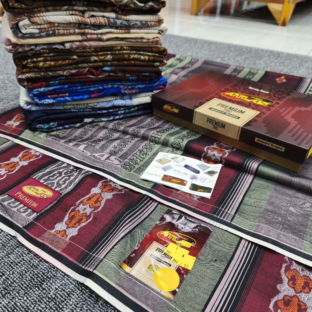 sarung atlas premium Jaquard songket 790 gold