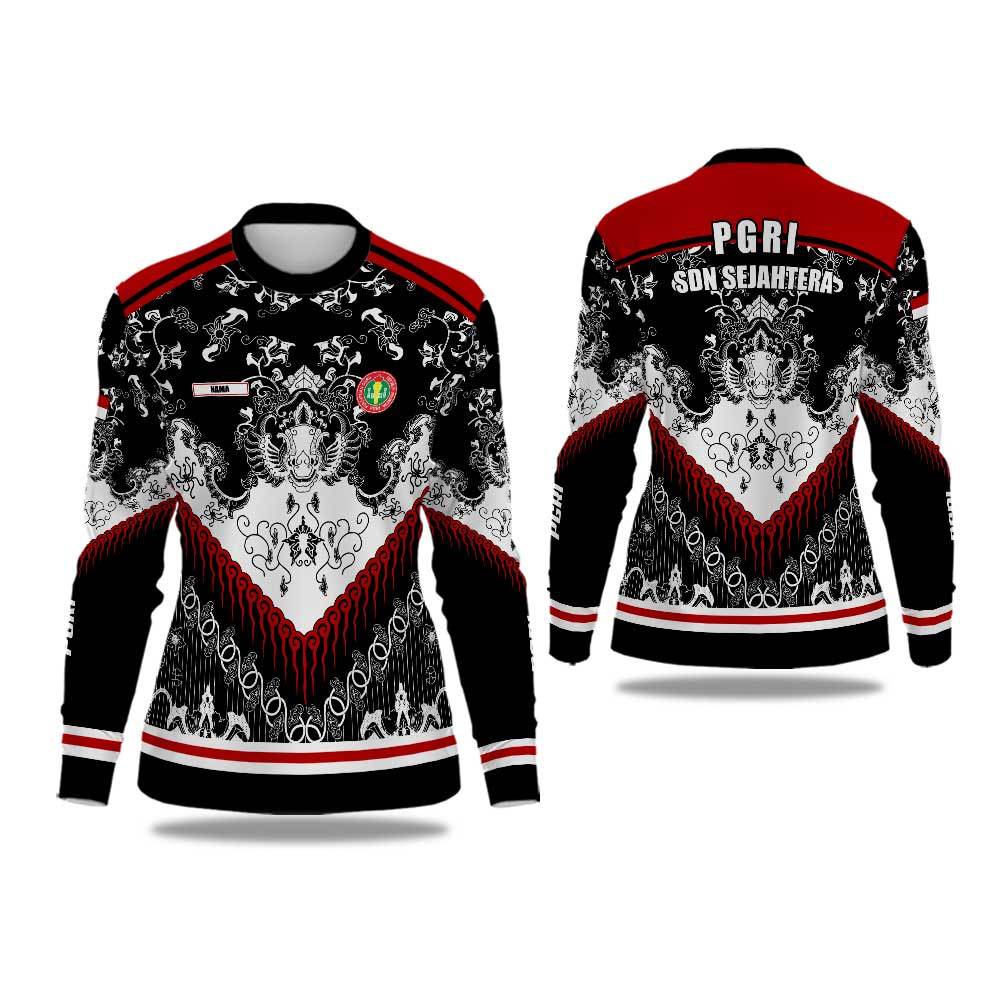 Baju PGRi Terbaru / Kaos Jersey PGRI Fullprinting / Kaos PGRI / Baju Guru Batik PGRI Wanita