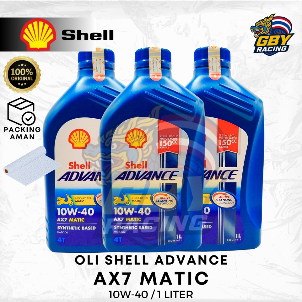 SHELL Advance AX7 MATIC 10W-40 1L Oli Mesin Scooter Matic Mio Fazzio Filano Nmax 1 Liter Original