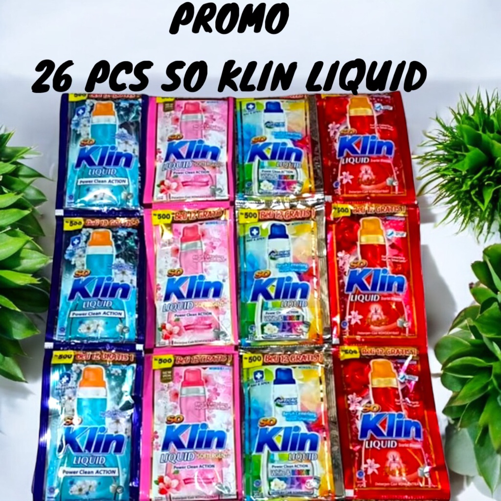 Soklin liquid detergent cair 500 26 sachet