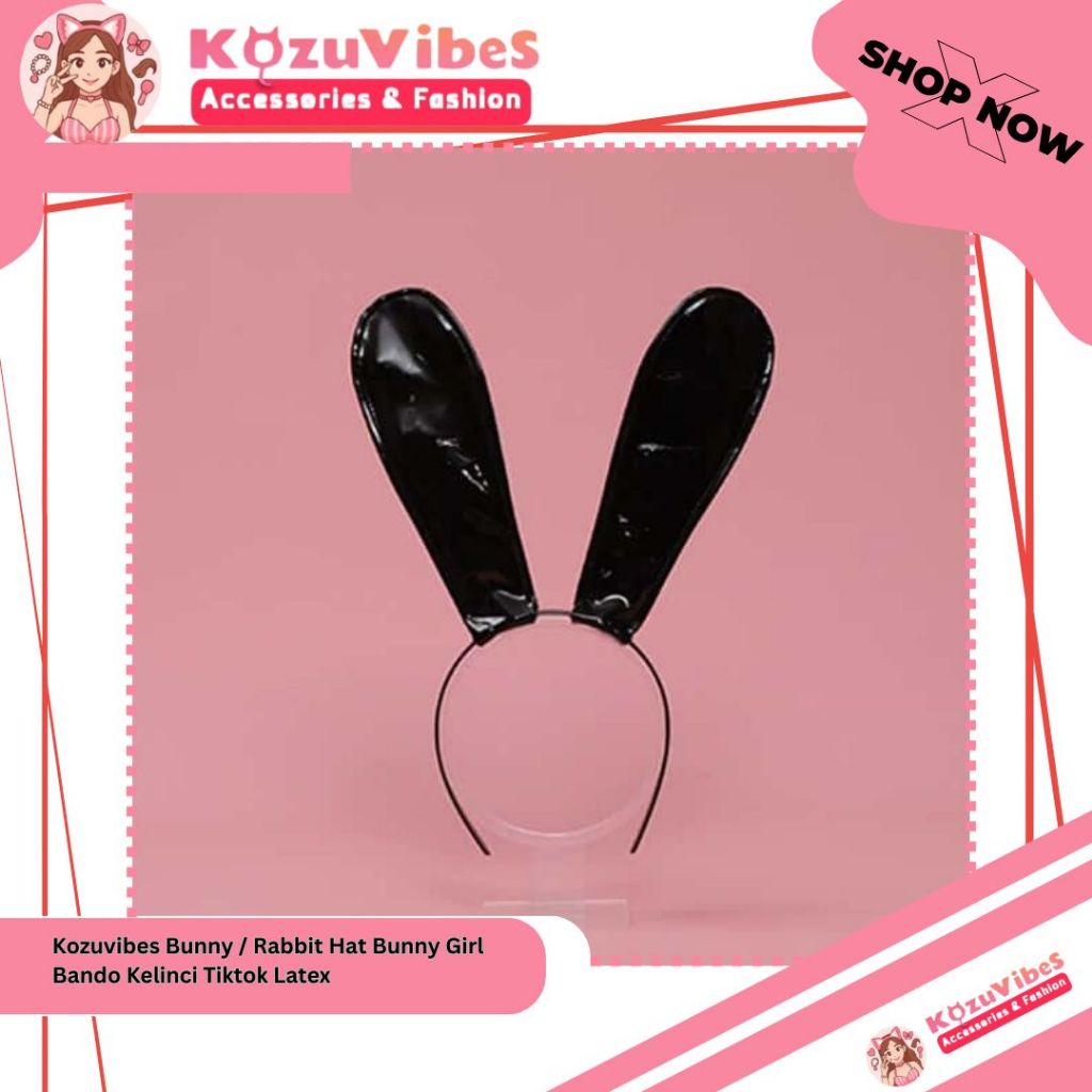 Kozuvibes Bunny / Rabbit Hat Bunny Girl Bando Kelinci Tiktok Latex