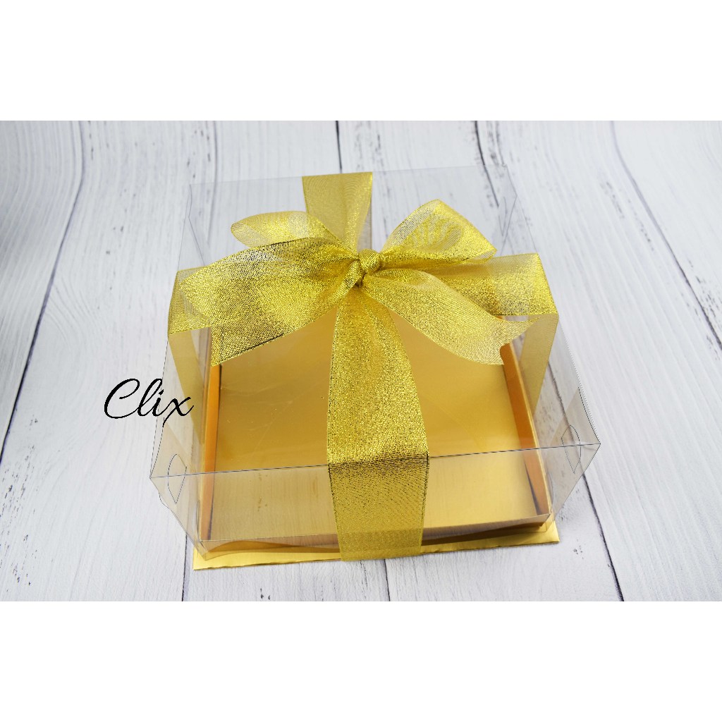 Box kue/tart/mika/pudding 22X22X12 Dengan PITA