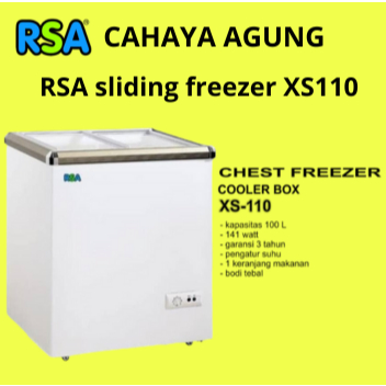 RSA XS 110 CHEST FREEZER BOX SLIDING 100 L LEMARI PEMBEKU BY GEA
