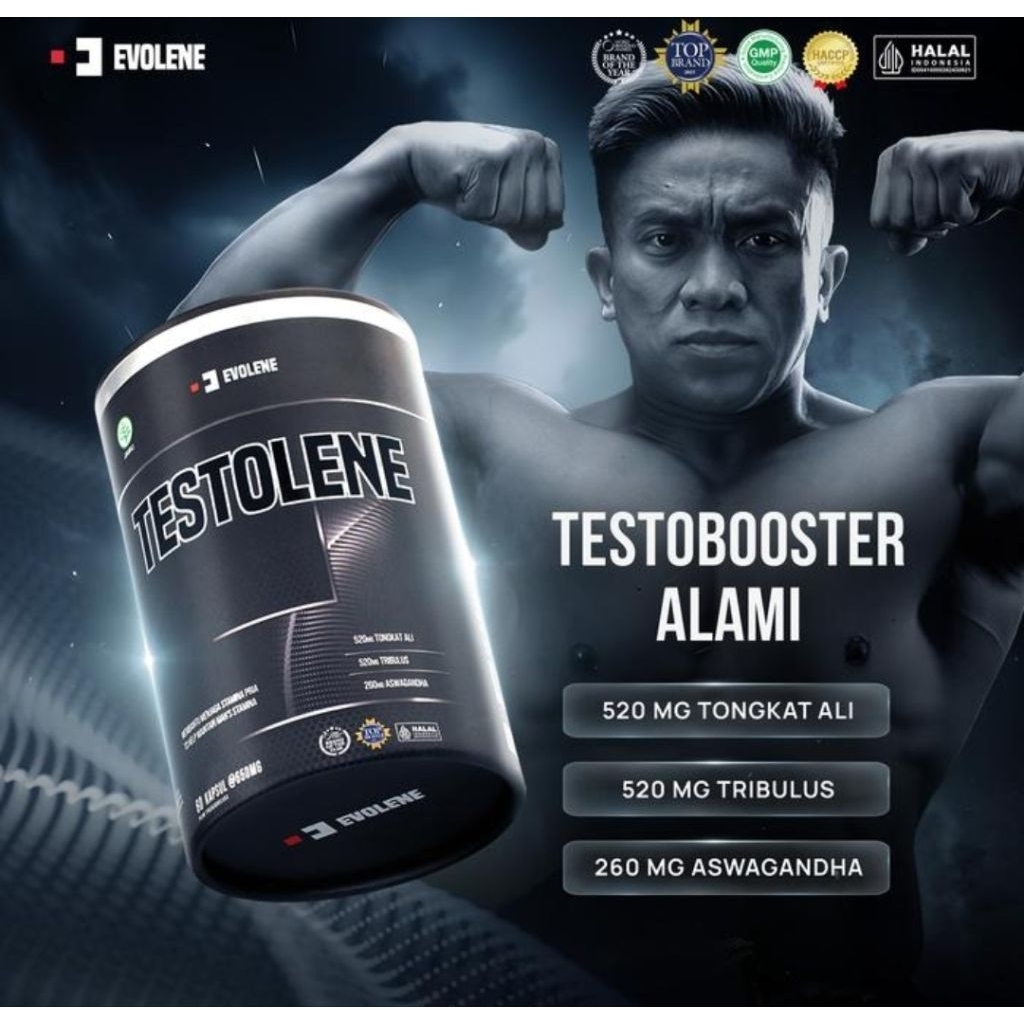 ​EVOLENE TESTOLENE 30 caps Testo booster BPOM HALAL Evoboost Improved Formula Tongkat Ali Tirbulus A