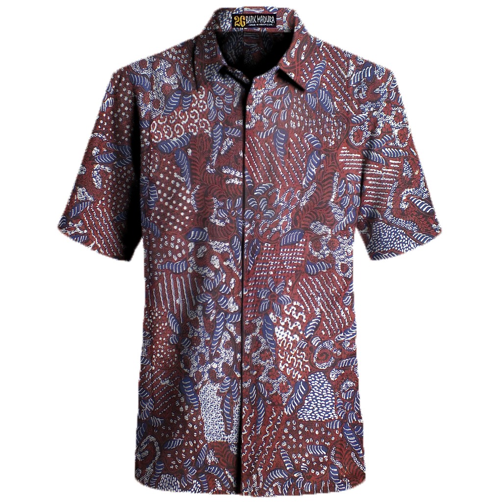 Kemeja Batik Tulis Madura Baju Batik Pria Lengan Pendek GA296