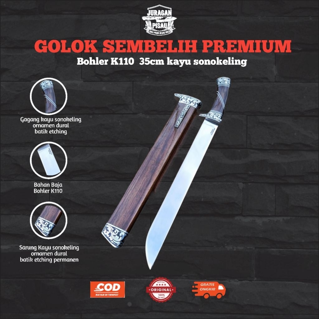 JURAGAN PISAU TJIBATOE | Sembelih baja bohler k110 35cm drual