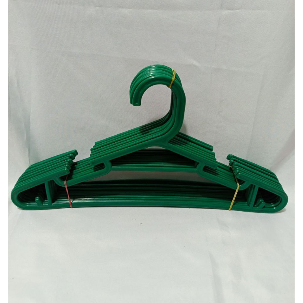 1LUSIN/12 PCS HANGER PLASTIK WARNA HIJAU KUAT DAN TEBAL