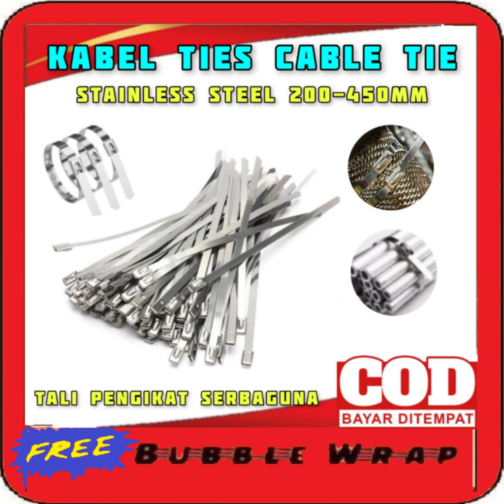 [SATUAN] kabel ties klem Stainless cable ties  Anti Karat 4.6 mm Exhaust / Knalpot Motor-Mobil